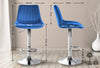 Toni High Stool in Chrome Velvet