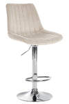 Toni High Stool in Chrome Velvet