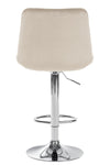 Toni High Stool in Chrome Velvet