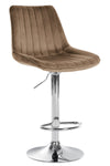 Toni High Stool in Chrome Velvet