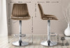 Toni High Stool in Chrome Velvet
