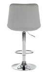 Toni High Stool in Chrome Velvet