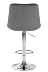 Toni High Stool in Chrome Velvet