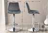 Toni High Stool in Chrome Velvet