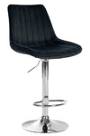 Toni High Stool in Chrome Velvet