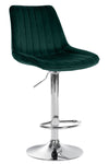 Toni High Stool in Chrome Velvet