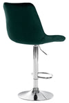 Toni High Stool in Chrome Velvet