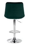 Toni High Stool in Chrome Velvet