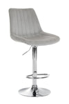 Toni High Stool in Chrome Velvet