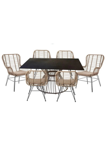 Conjunto de comedor de exterior Ariki 6P