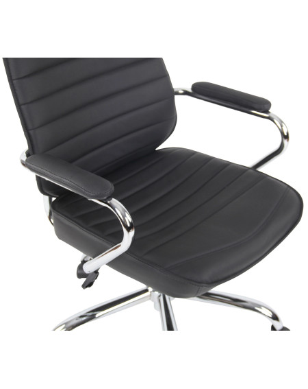 Cadeira DARK DUDECO - Material do assento: Pele Sintética e alcachoado duplo 
Material de estrutura: Alumínio
Encosto: Ergonómic