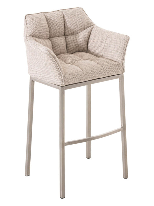 Banco Alto Damaso 4 Tecido Cromado