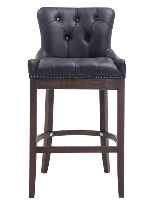 Taburete Alto Lakewood Piel Natural Nogal 