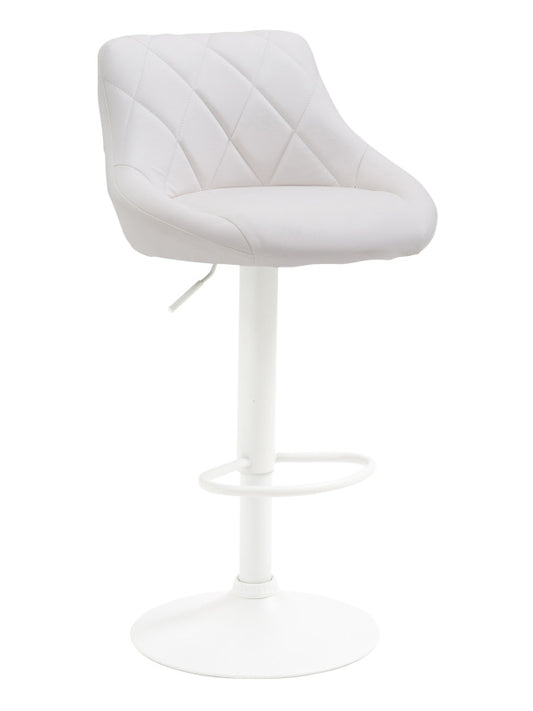 Lazio High Stool White Synthetic Leather