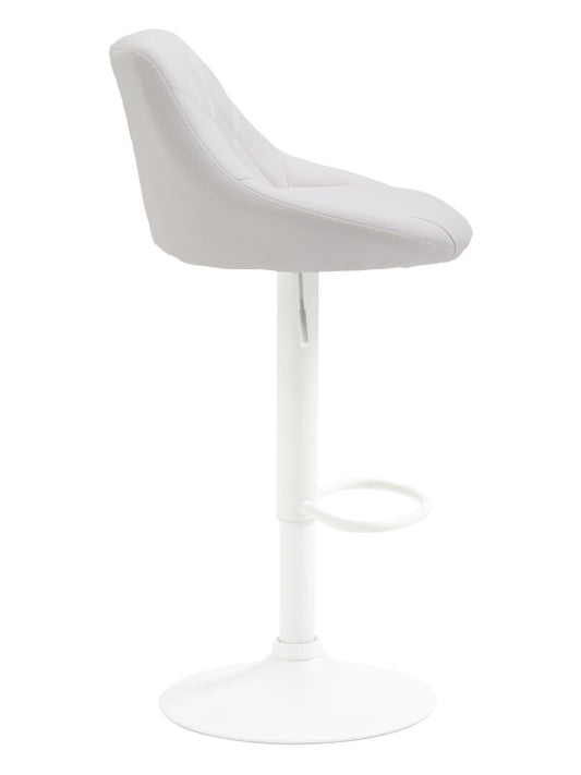 Lazio High Stool White Synthetic Leather