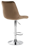 Toni High Stool in Chrome Velvet