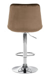 Toni High Stool in Chrome Velvet