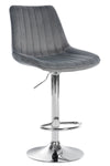 Toni High Stool in Chrome Velvet