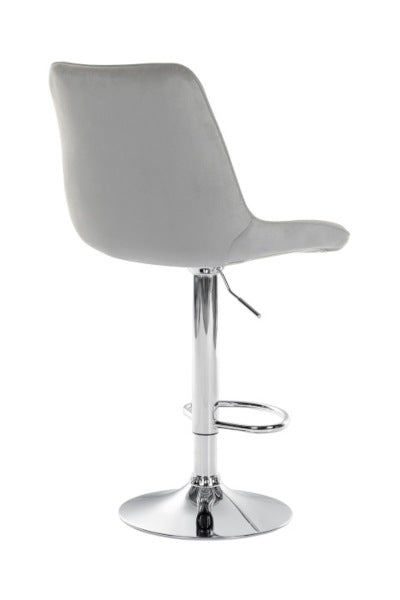 Toni High Stool in Chrome Velvet