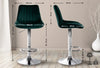 Toni High Stool in Chrome Velvet