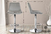 Toni High Stool in Chrome Velvet