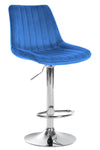 Toni High Stool in Chrome Velvet