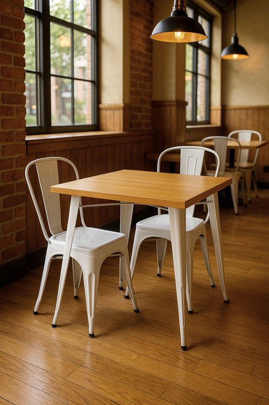 Mesa Leeds Cuadrada Madera Natural 80