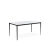 Mesa Arya 180 cm com tampo cerâmico branco e base preta
