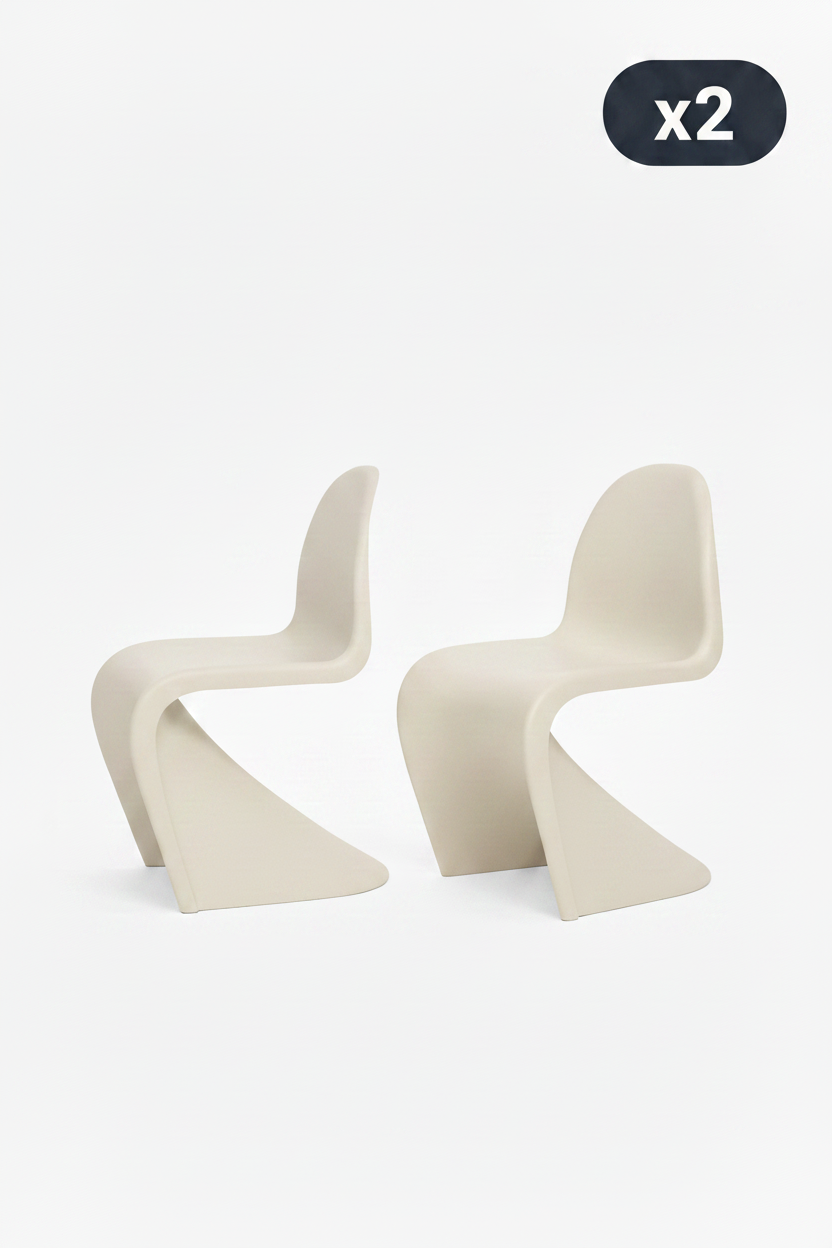 Cadeira Wavy Kids Pack 2 - Bege x2