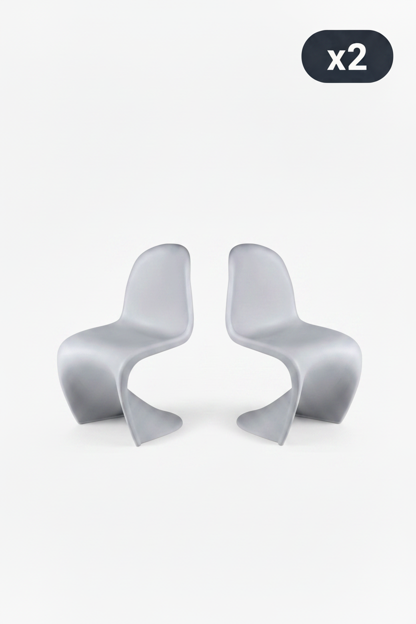Cadeira Wavy Kids Pack 2 - Cinzento x2
