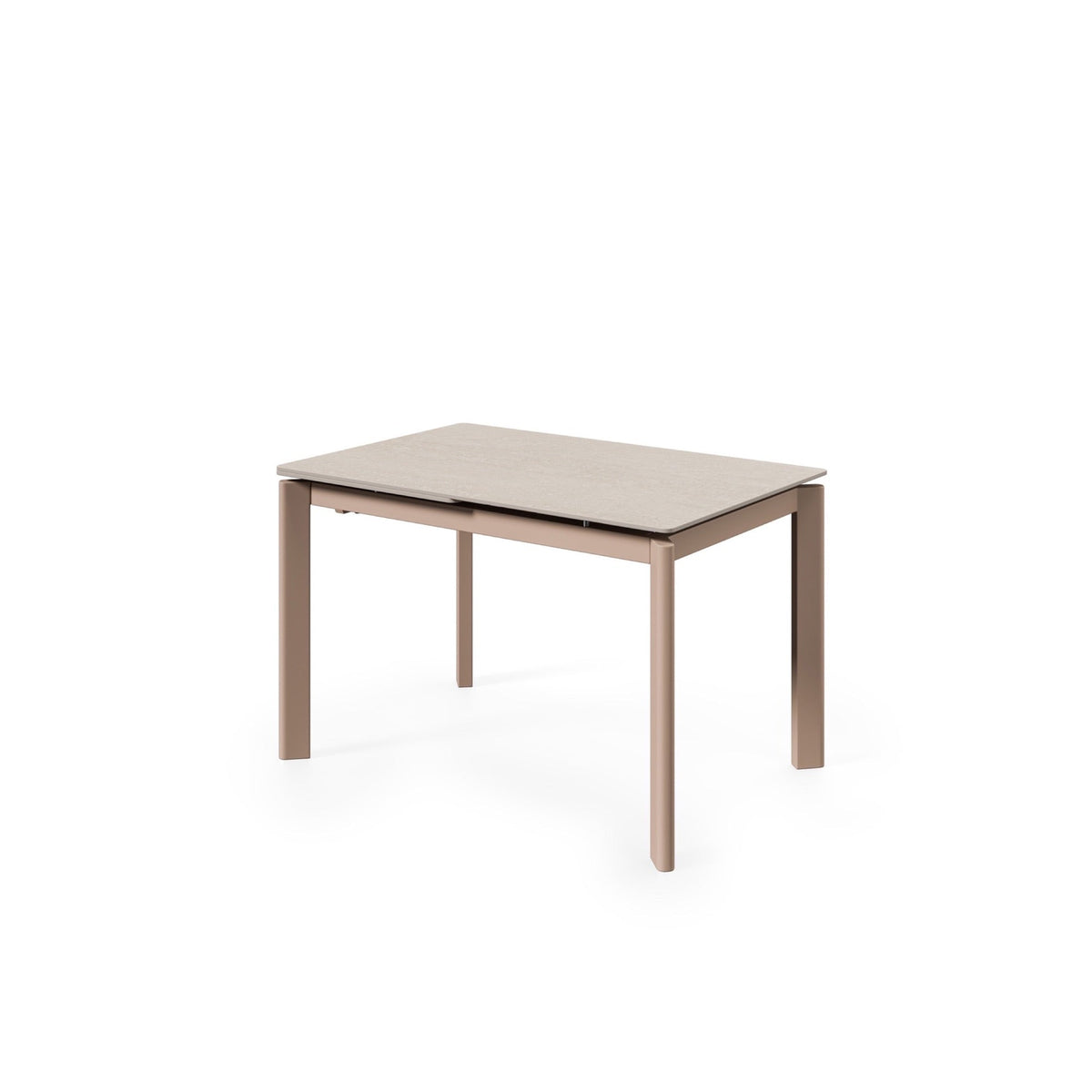 Mesa extensível Constance 140 cm travertino com pés bege