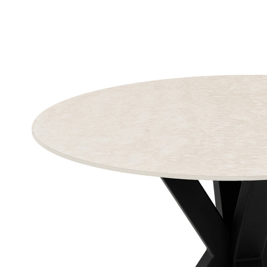 Mesa Fiorella 120 cm Travertino y negro – detalle del tablero