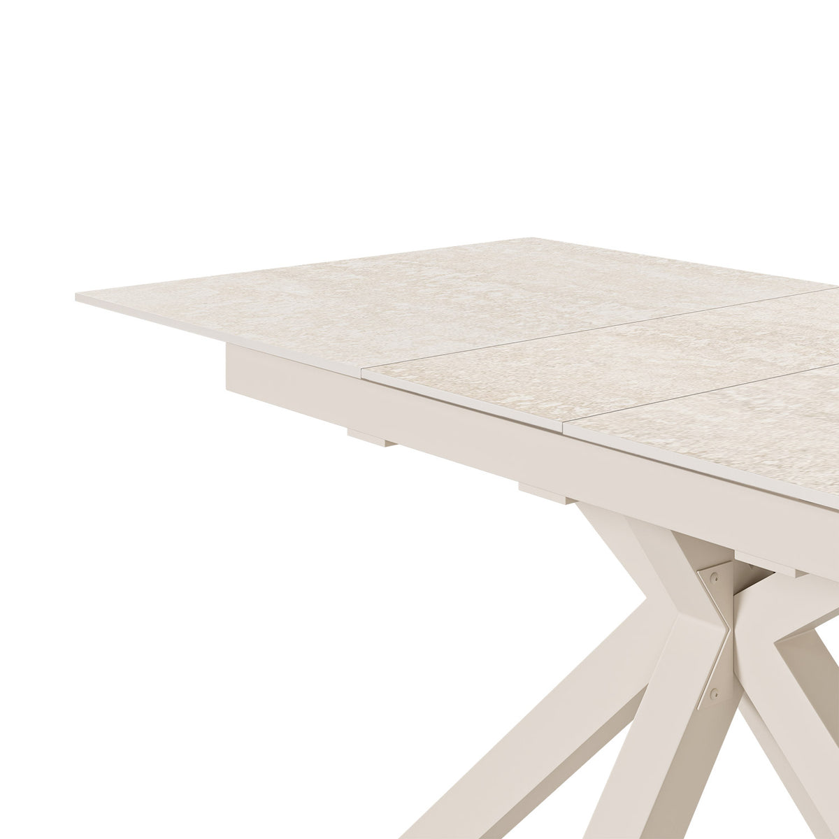 Mesa Lori 160 cm Travertino – detalle de la estructura