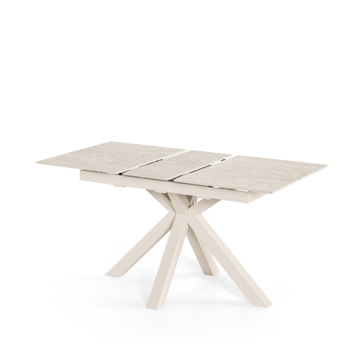 Mesa Lori 160 cm Travertino – con la extensión abierta