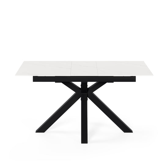Mesa Lori 160 cm Creta – vista frontal con la extensión abierta