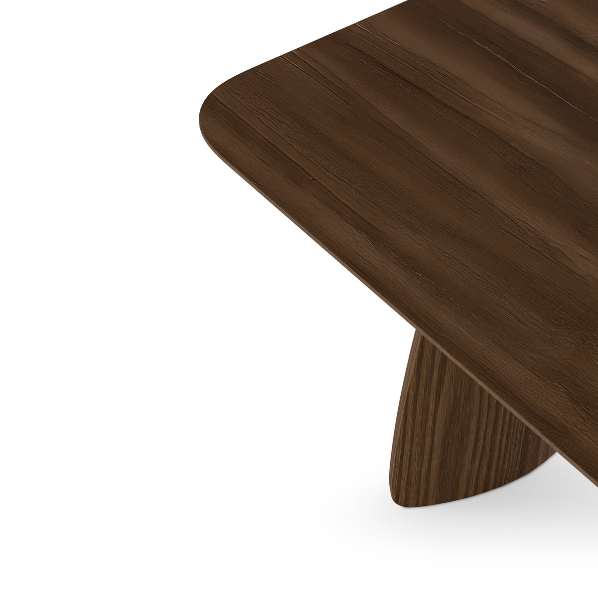 Mesa Kimberly 200 cm Nogal – detalle de la esquina