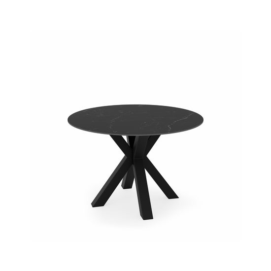 Mesa redonda Fiorella 120 cm Sahara con base Negra