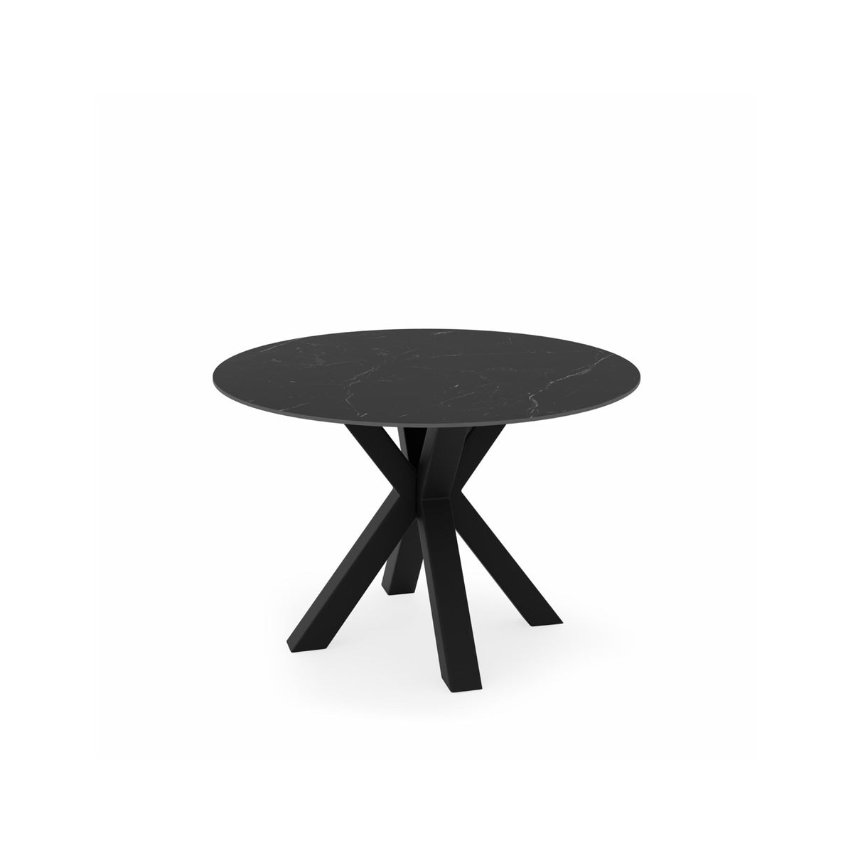 Mesa redonda Fiorella 120 cm Sahara con base Negra