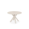 Mesa redonda Fiorella 100 cm travertino com base bege