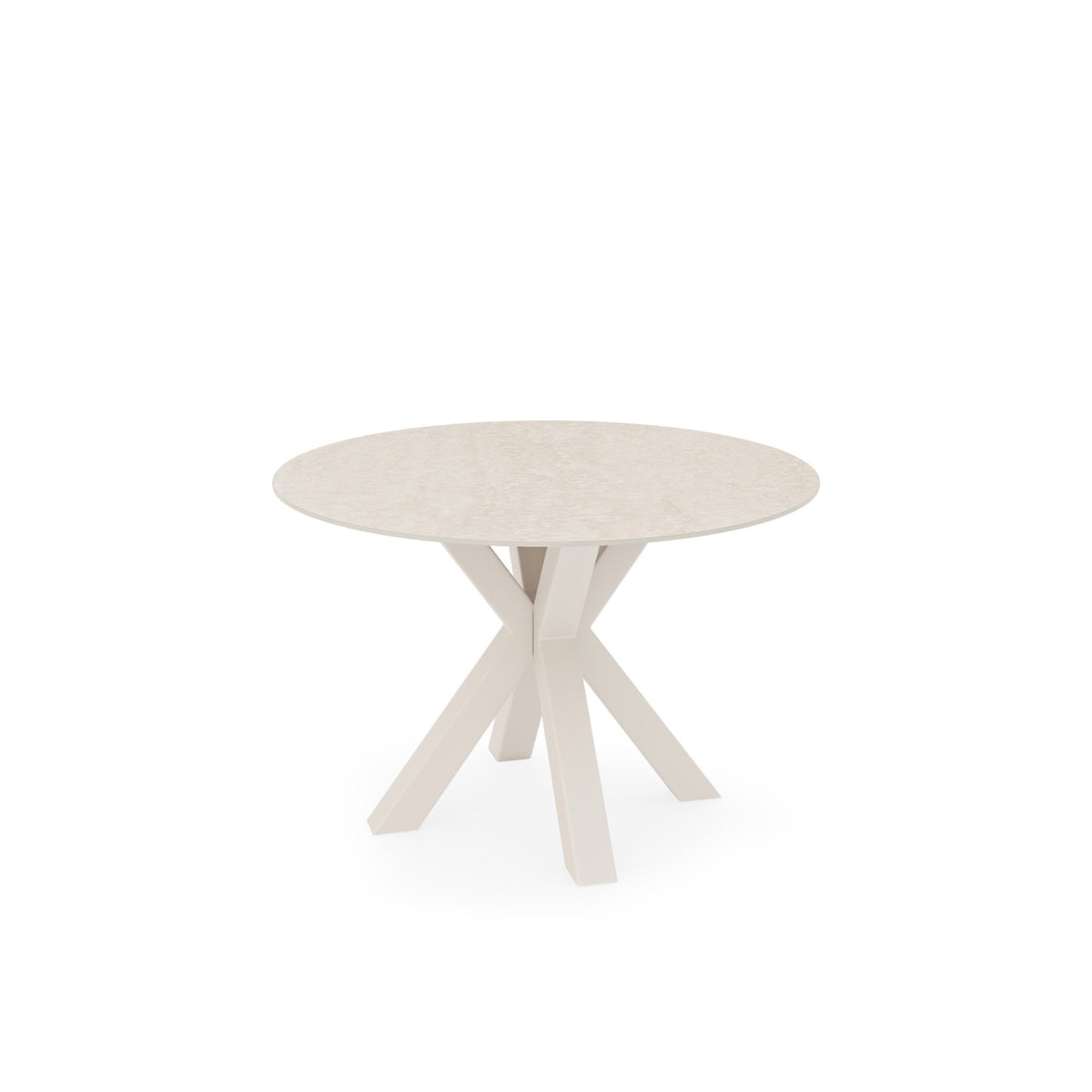 Mesa redonda Fiorella 100 cm travertino com base bege