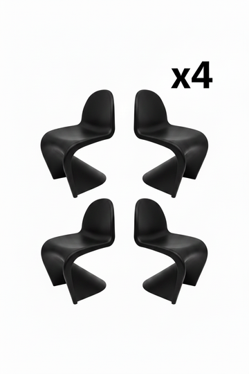 Cadeira Wavy Kids Preta x4 - Pack 4 unidades