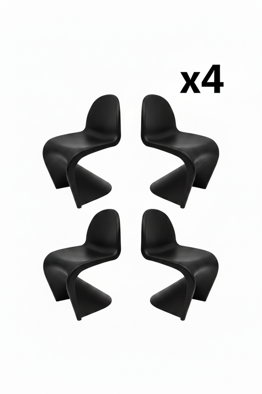 Cadeira Wavy Kids Preta x4 - Pack 4 unidades