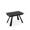 Mesa extensível Judy 120 cm sahara com tampo em porcelana e pés metálicos pretos
