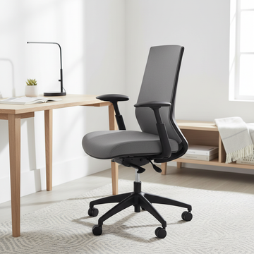 Lancaster Cinzenta em home office escandinavo