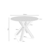 Mesa Fiorella 120 sahara e bege – esquema com as medidas