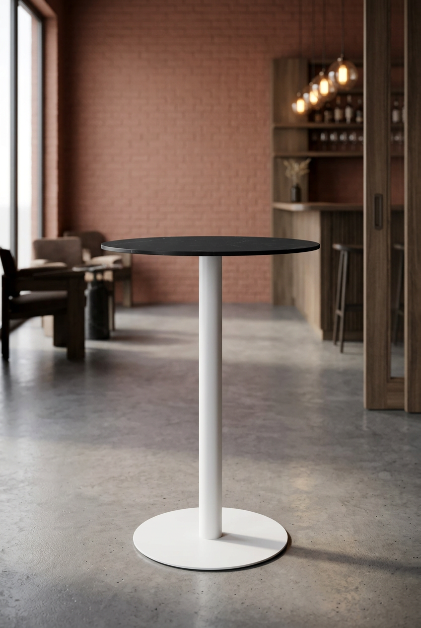 Mesa Lya em ambiente industrial contemporâneo