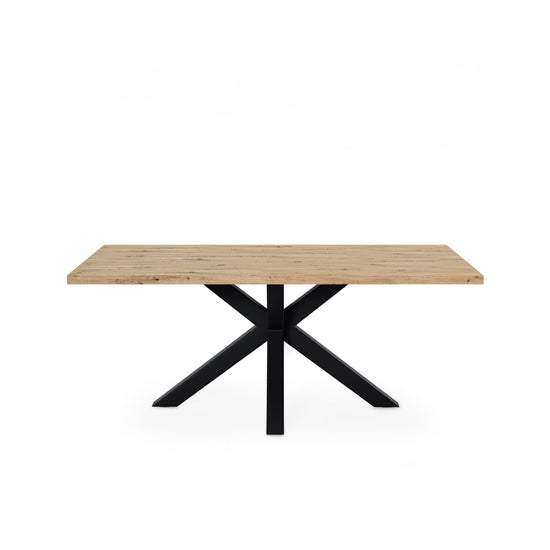 Mesa Sandy 140 cm carvalho e preto – vista frontal