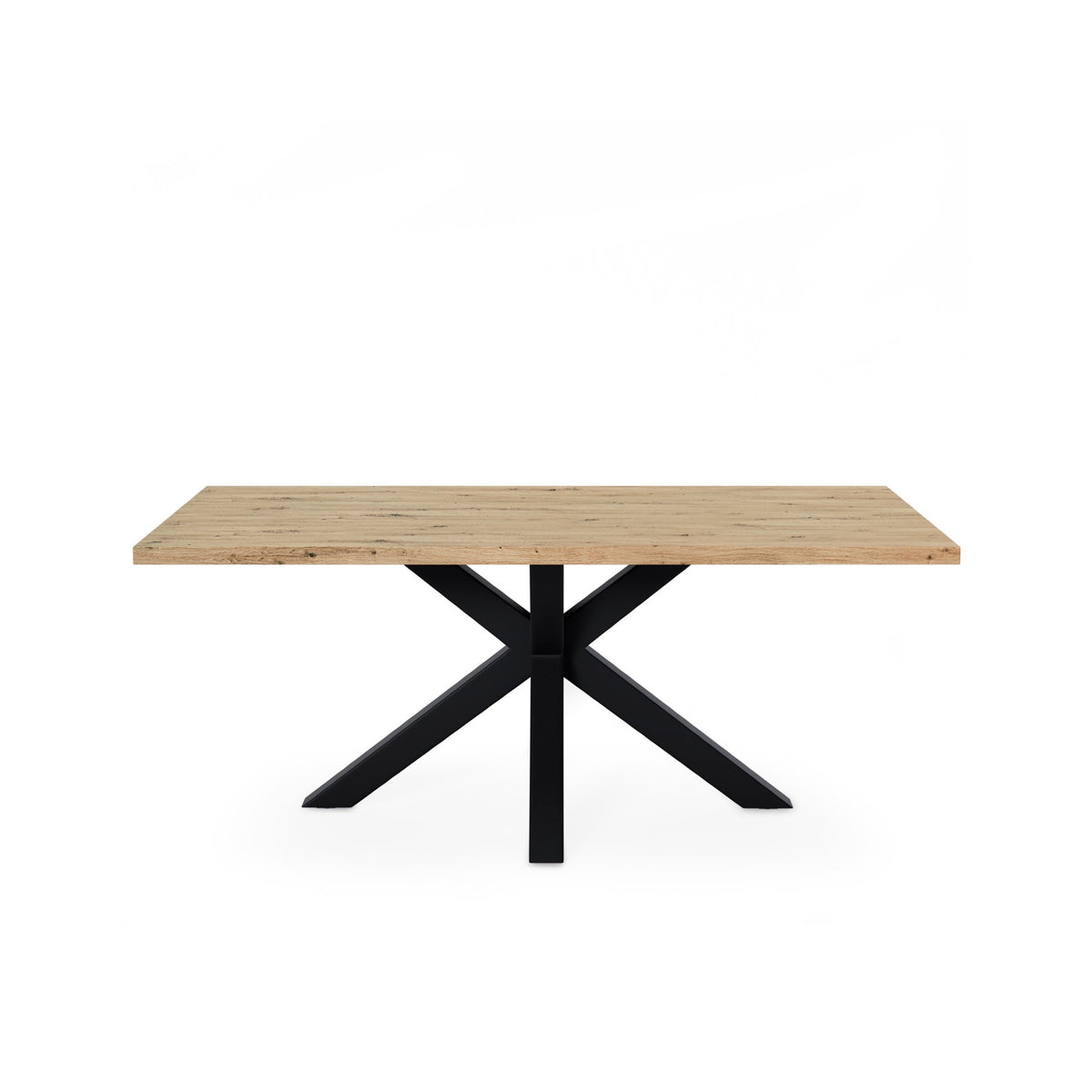 Mesa Sandy 140 cm carvalho e preto – vista frontal