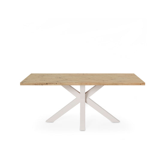 Mesa Sandy 140 cm carvalho e bege – vista frontal