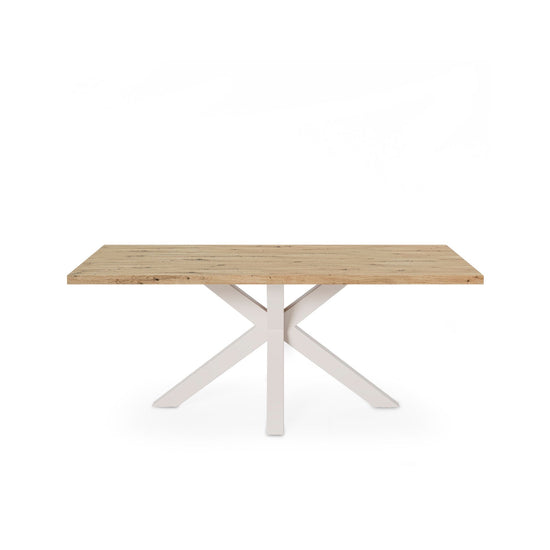 Mesa Sandy 180 cm carvalho e bege – vista frontal